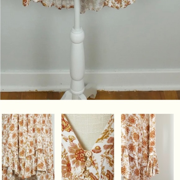 Free People Olivia Floral Bell Sleeves Tunic Top - Picture 5 of 6